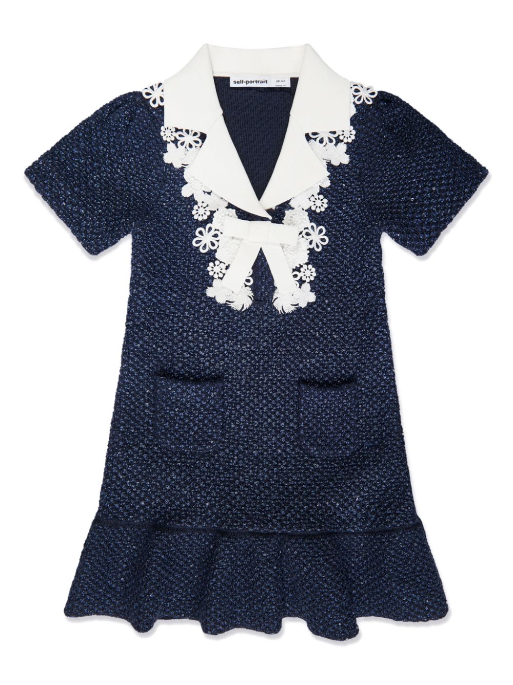 Self-Portrait Kids lace-trim sequinned tweed dress - Blue von Self-Portrait Kids