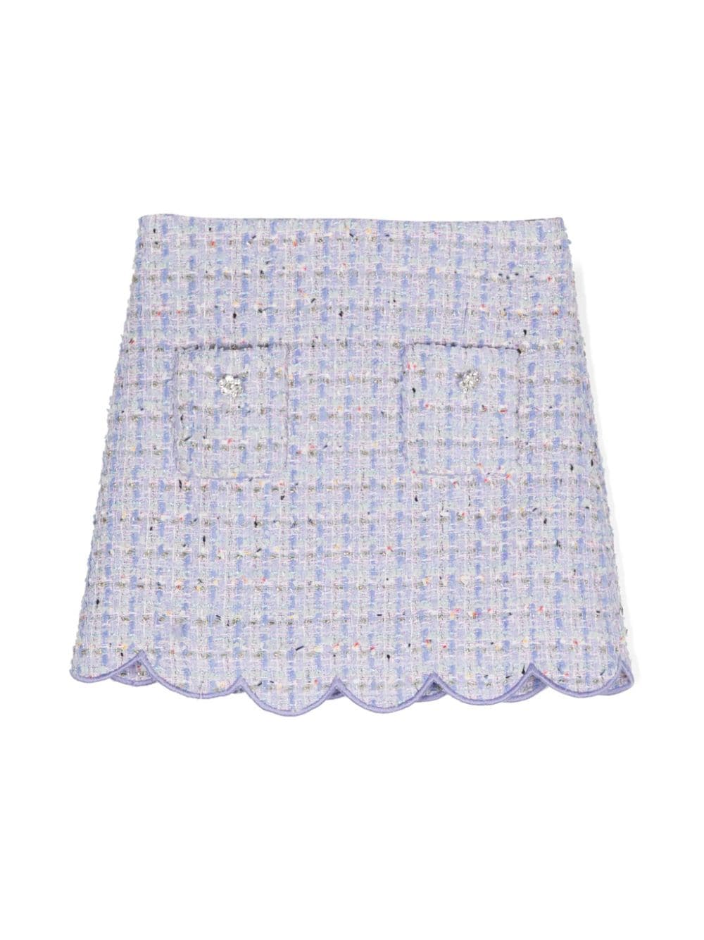 Self-Portrait Kids mid-rise tweed skirt - Purple von Self-Portrait Kids