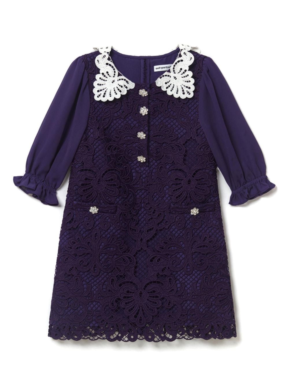 Self-Portrait Kids mini floral-lace dress - Blue von Self-Portrait Kids