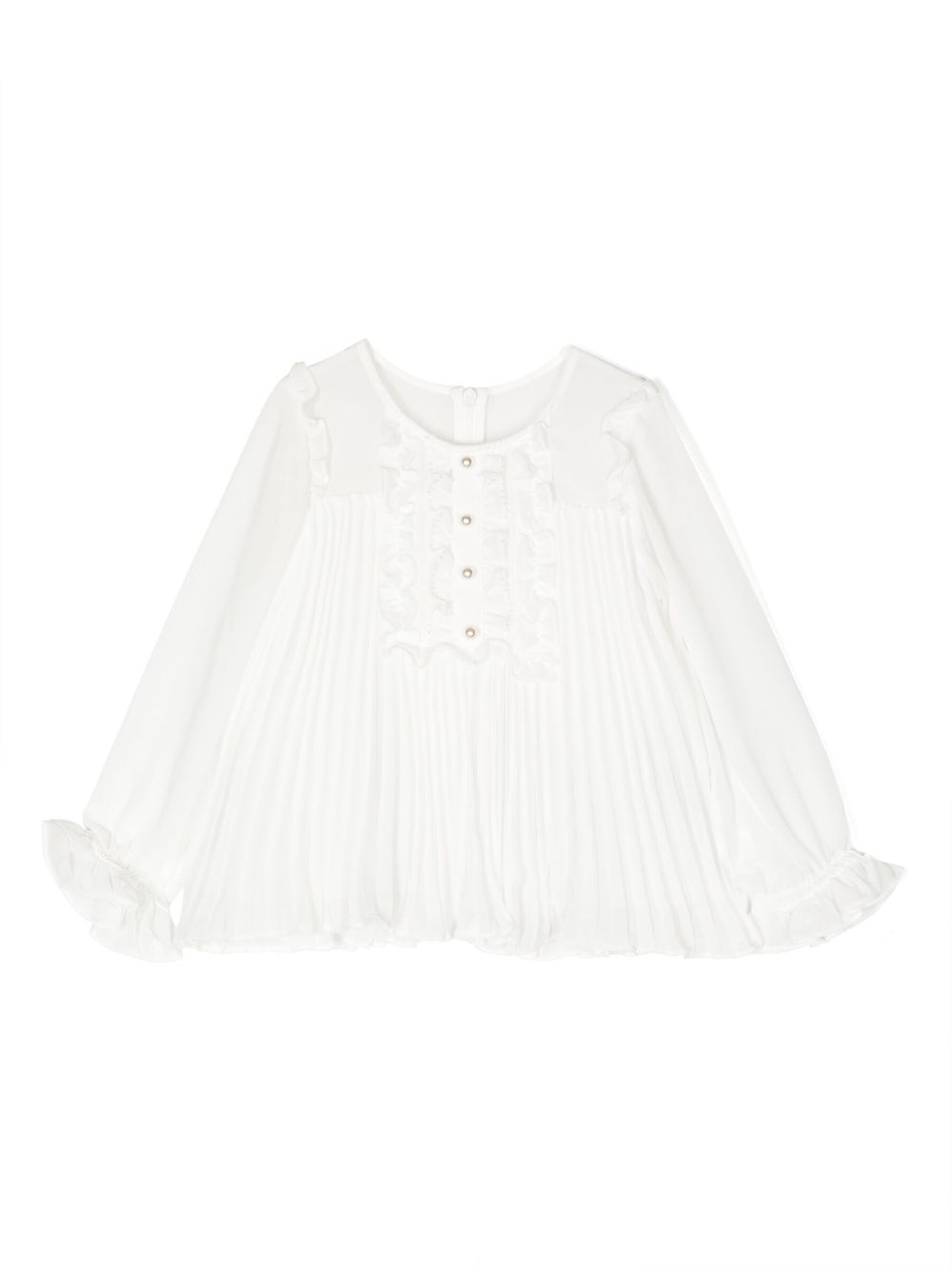 Self-Portrait Kids ruffle-detail pleated blouse - White von Self-Portrait Kids