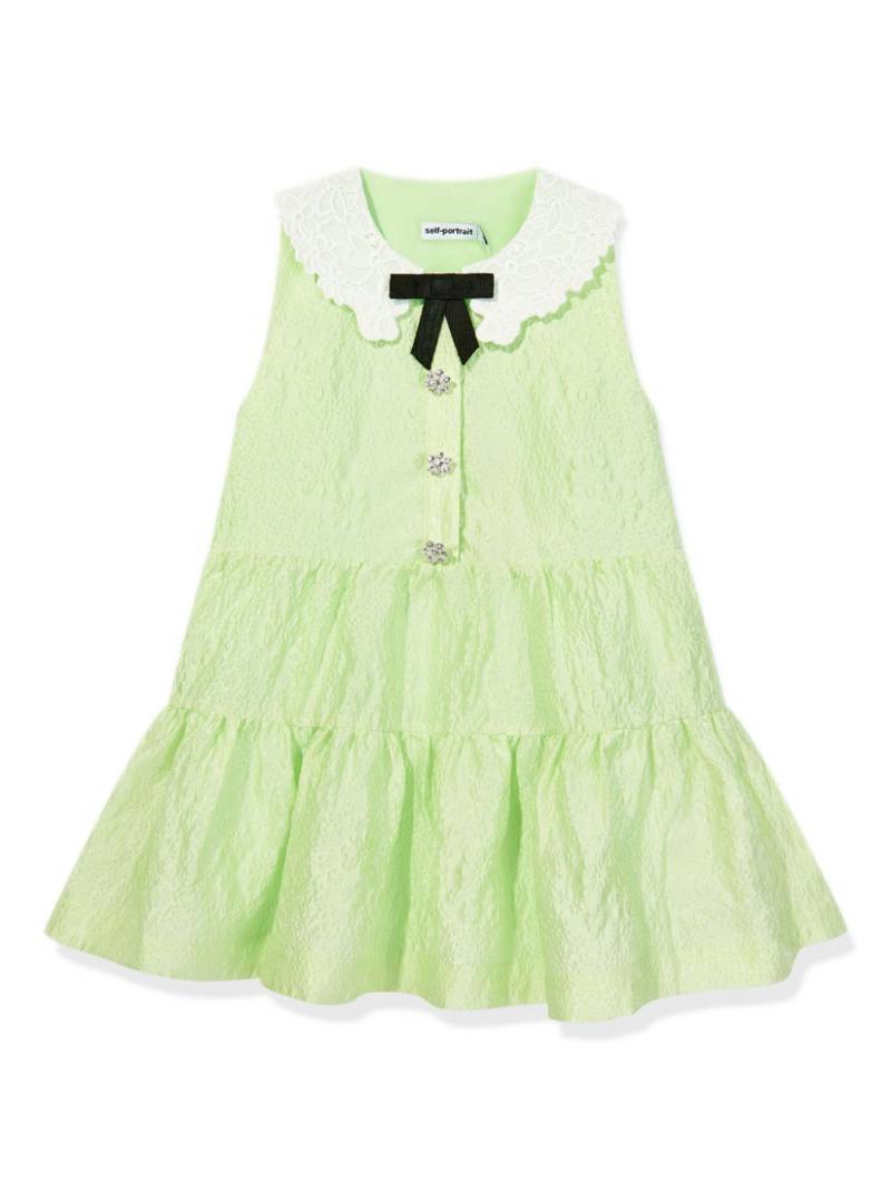 Self-Portrait Kids textured lace-collar dress - Green von Self-Portrait Kids