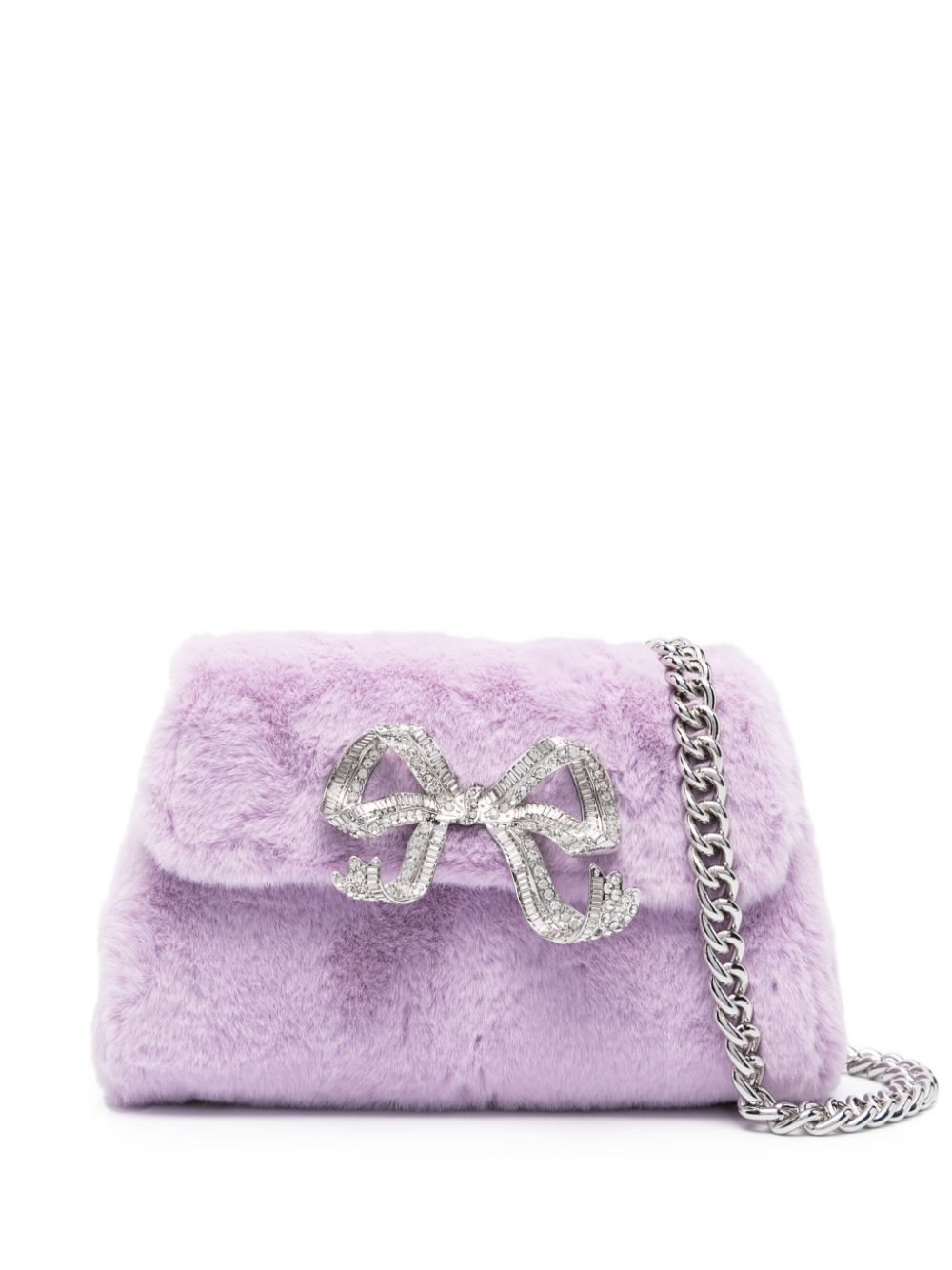 Self-Portrait Fluffy Bow shoulder bag - Purple von Self-Portrait