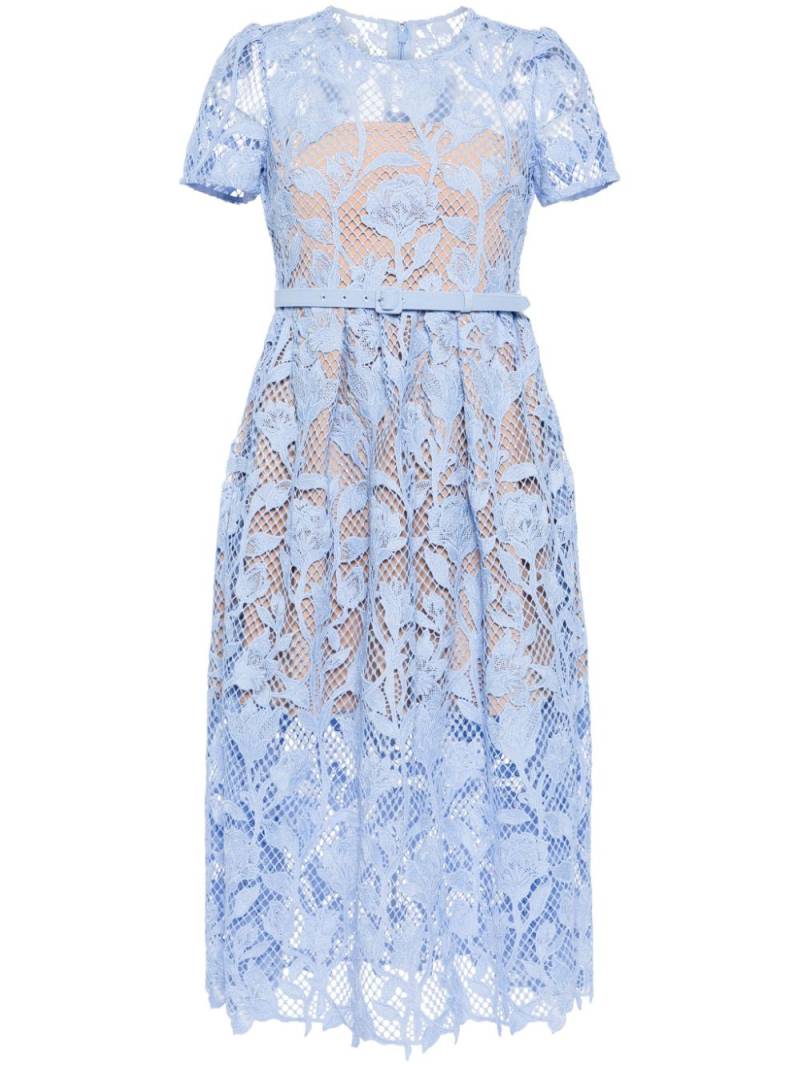 Self-Portrait Lily floral-lace midi dress - Blue von Self-Portrait