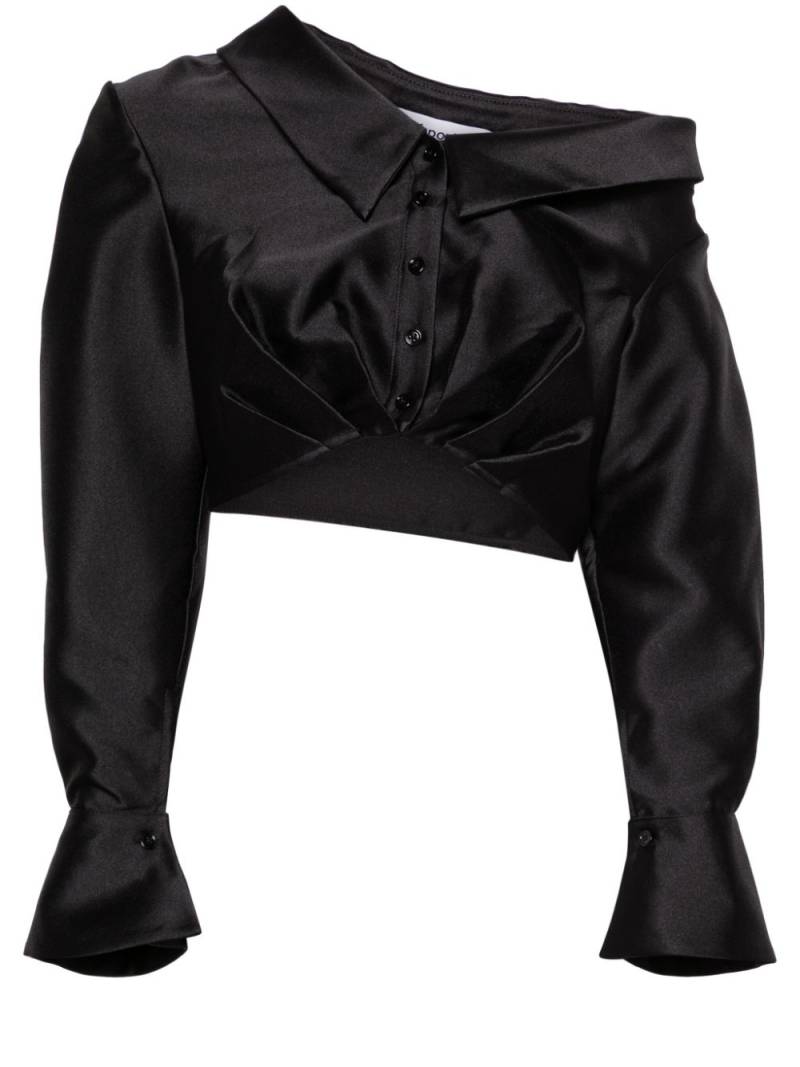 Self-Portrait off-shoulder taffeta blouse - Black von Self-Portrait