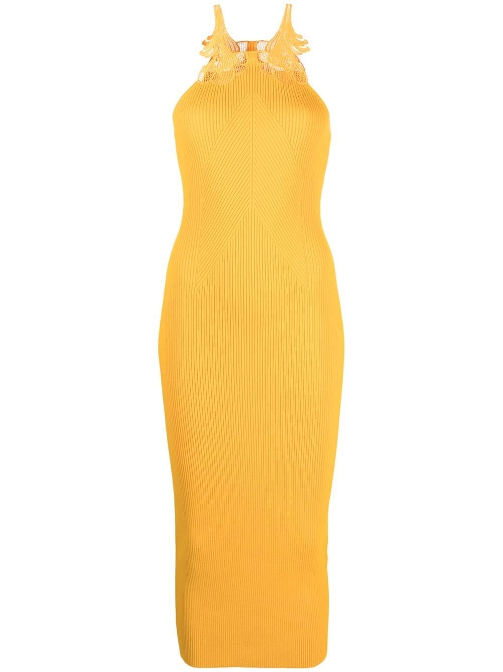 Self-Portrait bodycon midi dress - Yellow von Self-Portrait