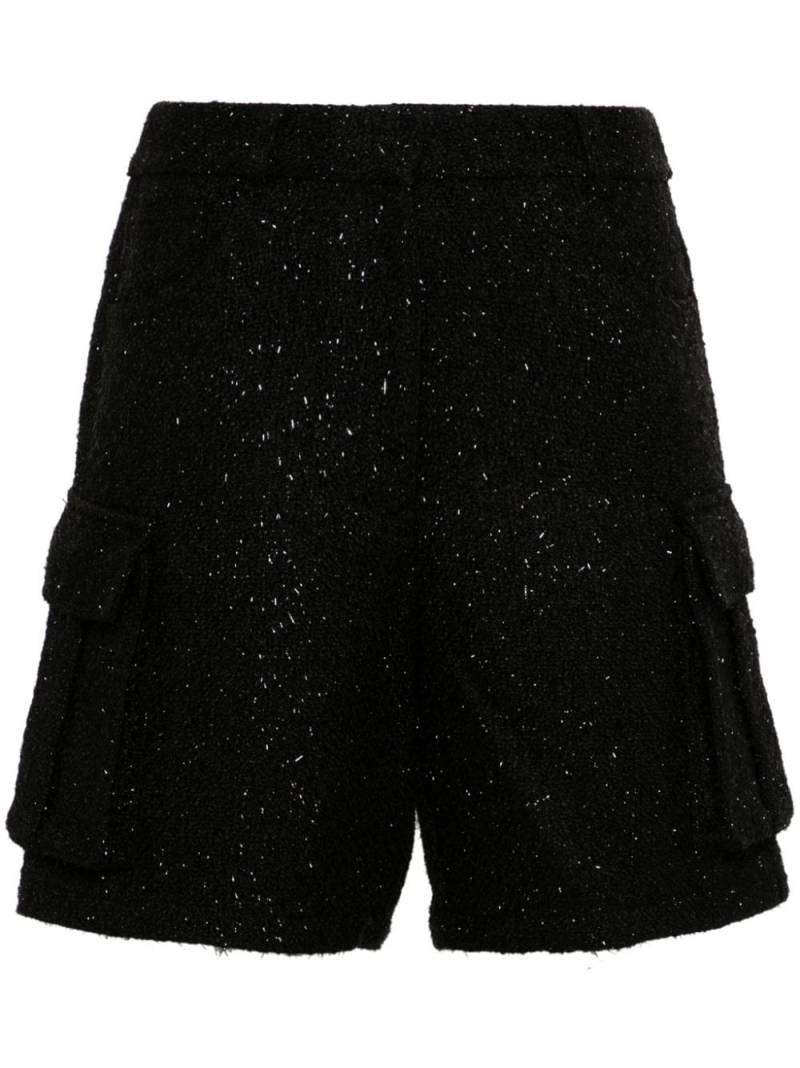 Self-Portrait bouclé cargo shorts - Black von Self-Portrait