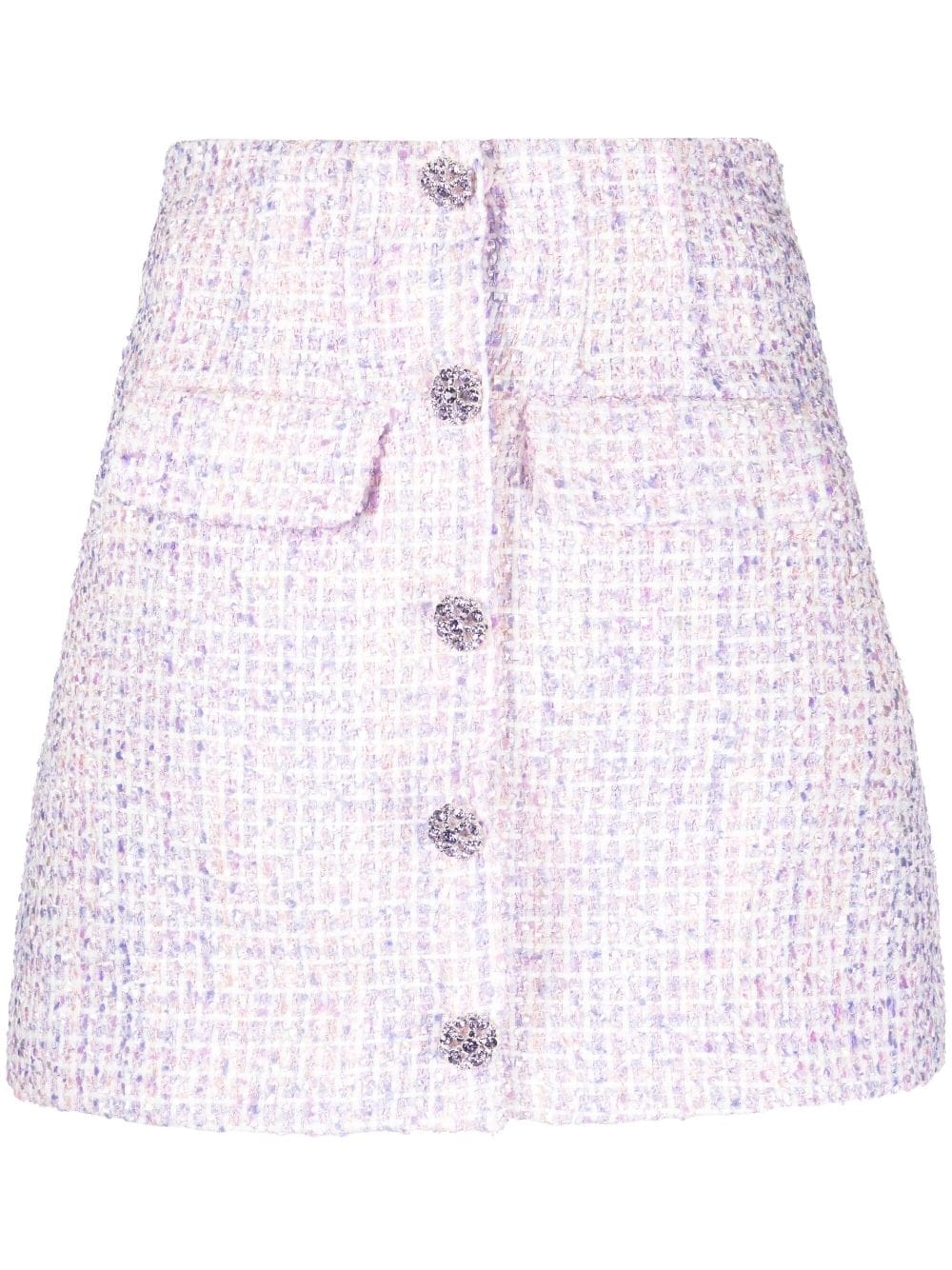 Self-Portrait boucle high-waisted mini skirt - Purple von Self-Portrait