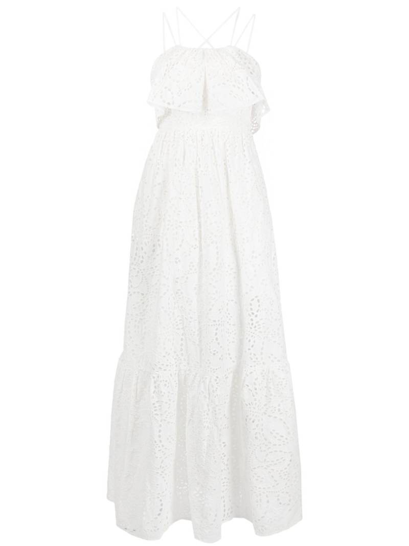 Self-Portrait broderie anglaise maxi dress - White von Self-Portrait