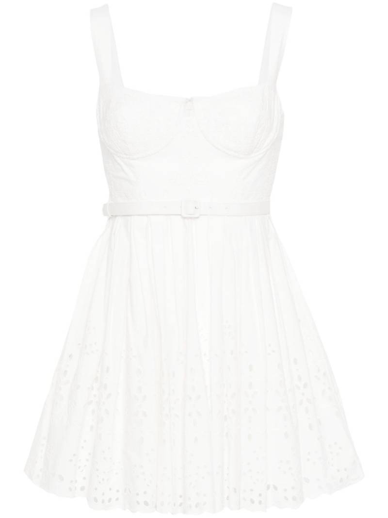 Self-Portrait broderie anglaise mini dress - White von Self-Portrait