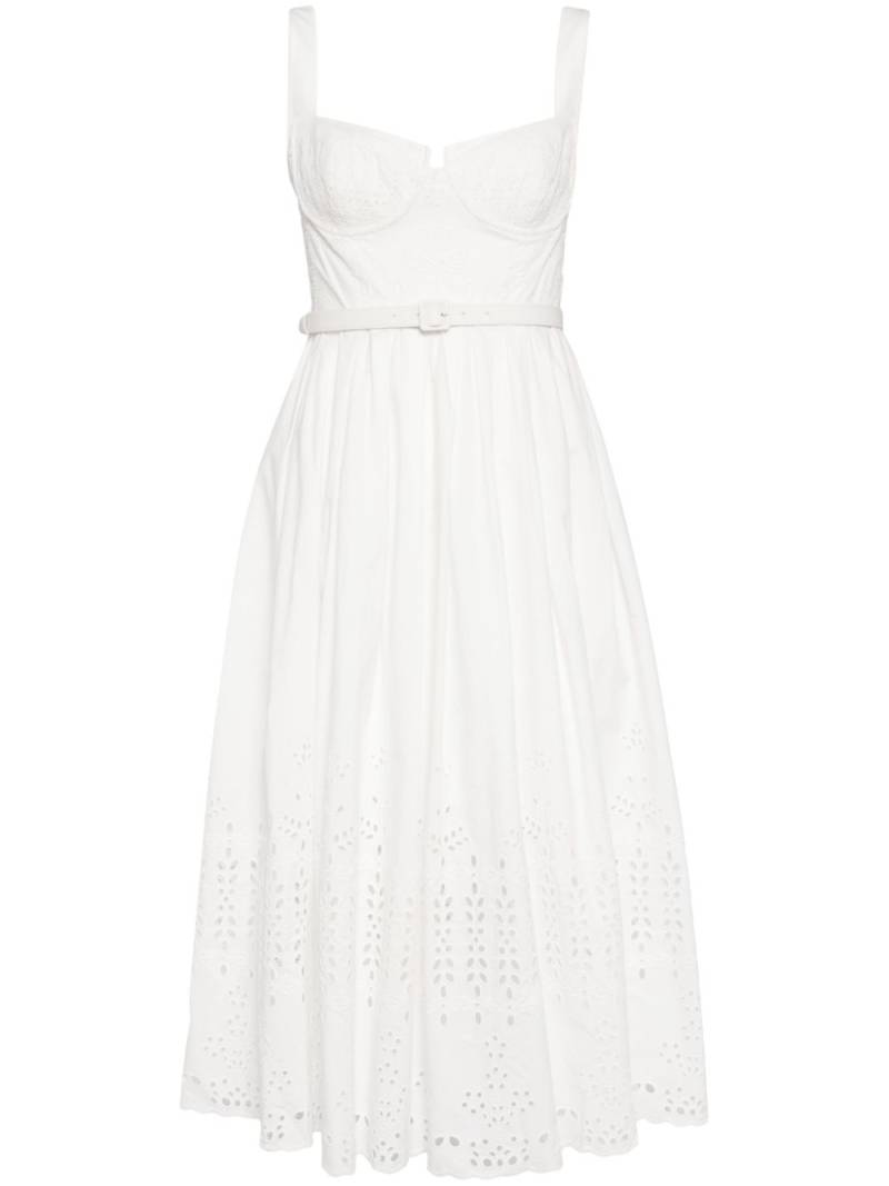 Self-Portrait broderie cotton midi dress - White von Self-Portrait