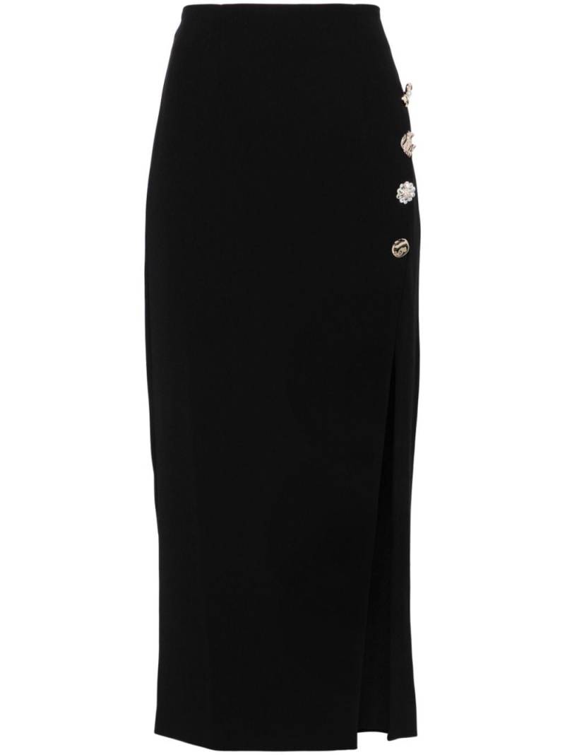 Self-Portrait button-embellished midi pencil skirt - Black von Self-Portrait