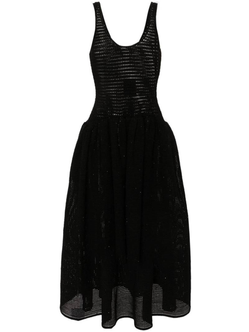 Self-Portrait crochet-knit midi dress - Black von Self-Portrait