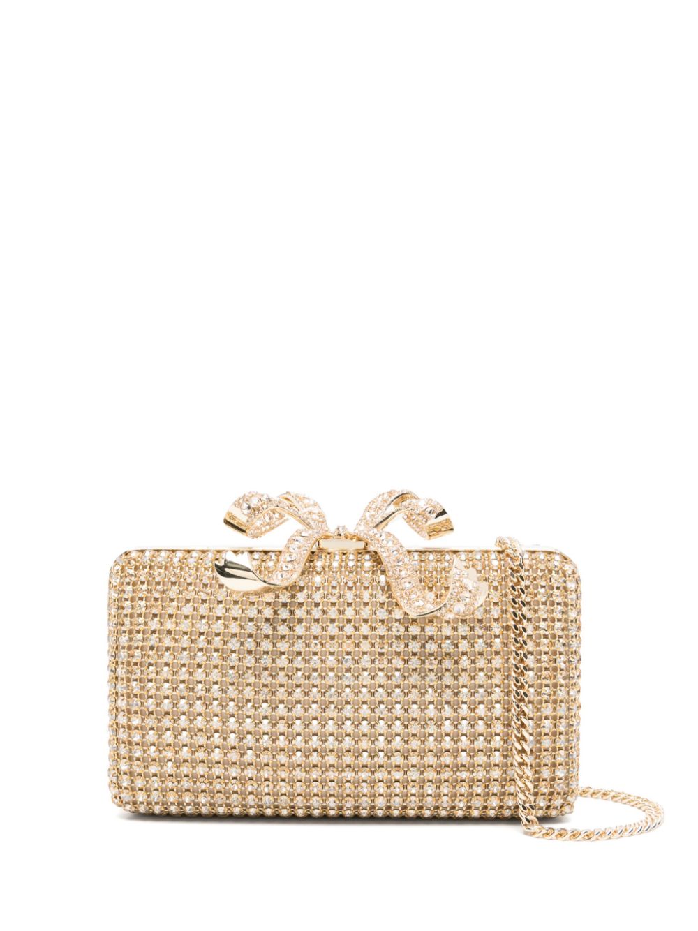 Self-Portrait crystal box clutch bag - Gold von Self-Portrait