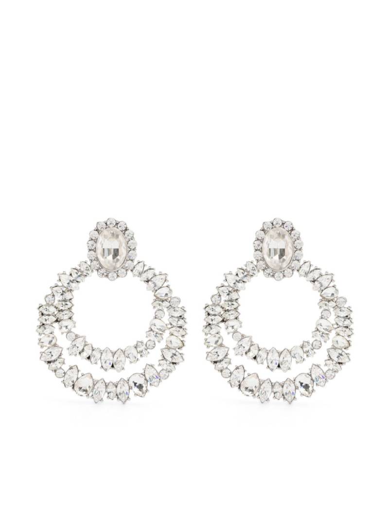 Self-Portrait crystal double-hoop earrings - Silver von Self-Portrait