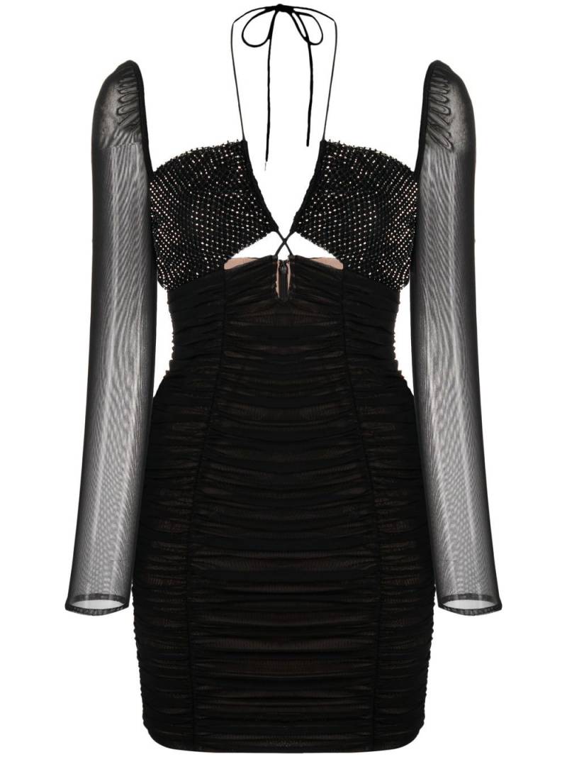 Self-Portrait crystal-embellished mesh dress - Black von Self-Portrait