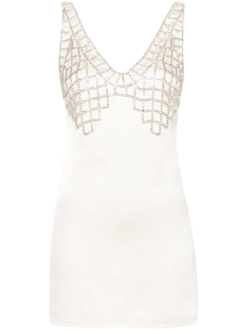 Self-Portrait crystal-embellished mini dress - Neutrals von Self-Portrait