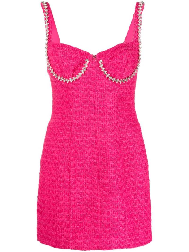 Self-Portrait crystal-embellished tweed minidress - Pink von Self-Portrait