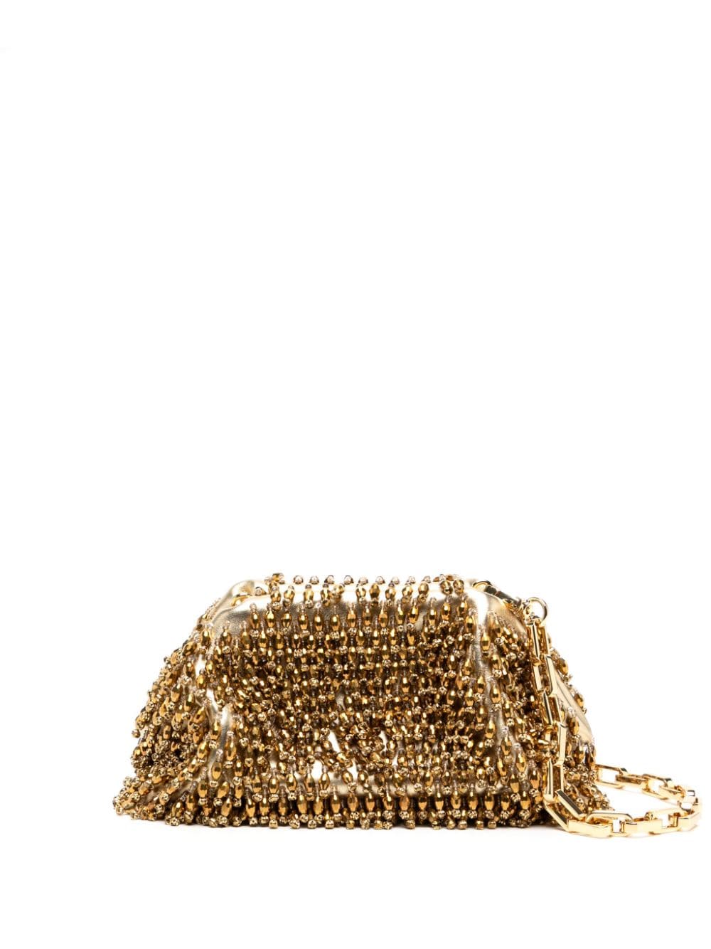 Self-Portrait crystal embellishment clutch bag - Gold von Self-Portrait