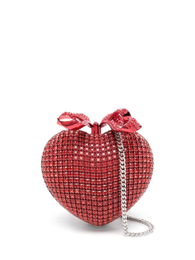 Self-Portrait crystal heart clutch bag - Red von Self-Portrait