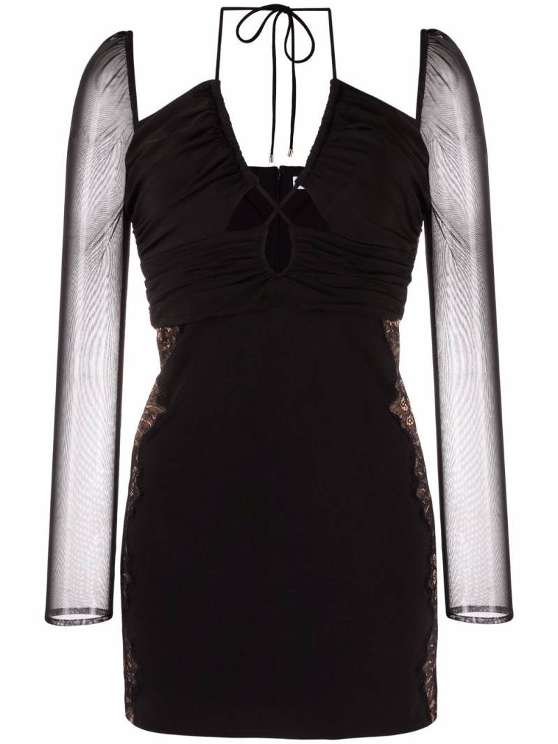 Self-Portrait cut-out draped dress - Black von Self-Portrait