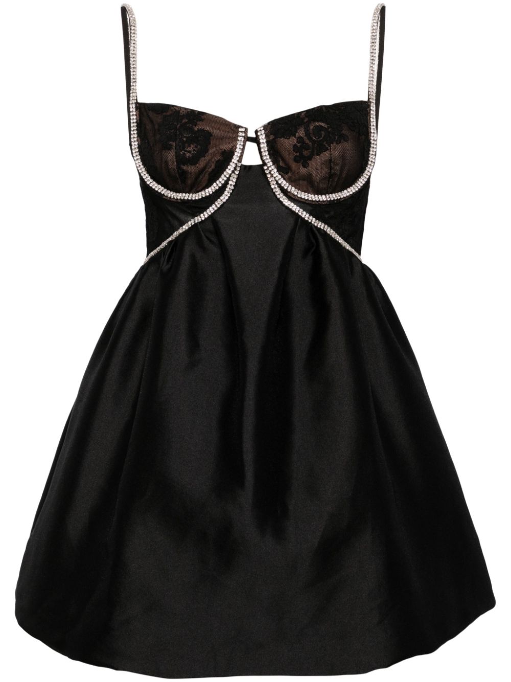 Self-Portrait diamante taffeta mini dress - Black von Self-Portrait