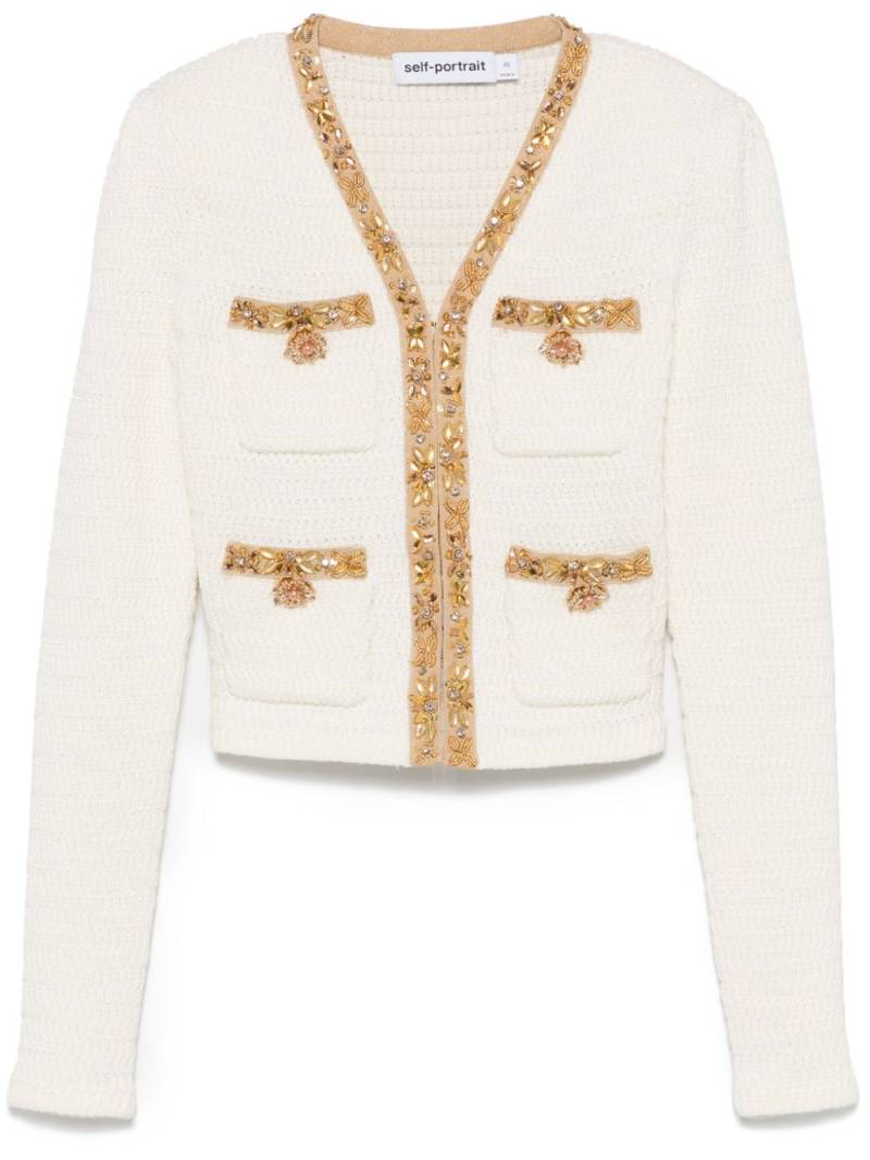 Self-Portrait embellished jacket - Neutrals von Self-Portrait