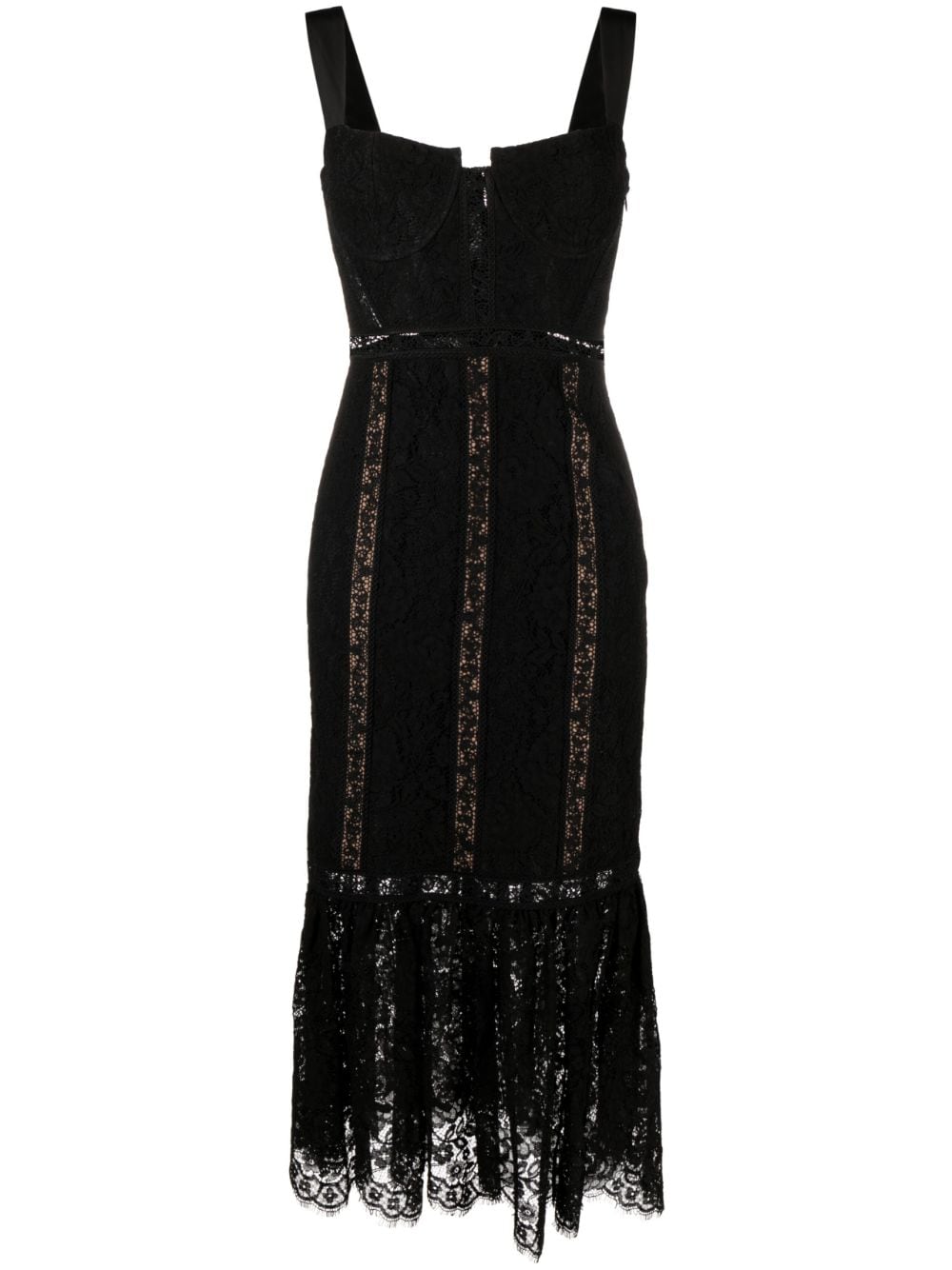 Self-Portrait floral lace sleeveless mididress - Black von Self-Portrait