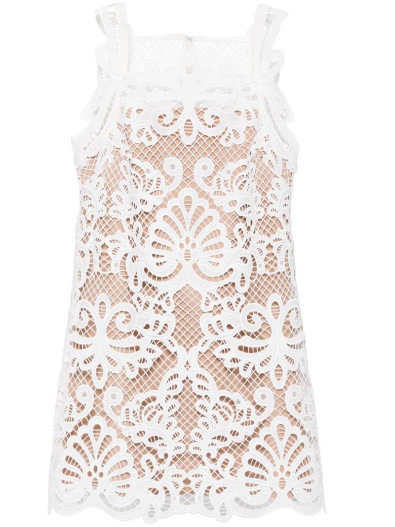 Self-Portrait guipure lace dress - White von Self-Portrait