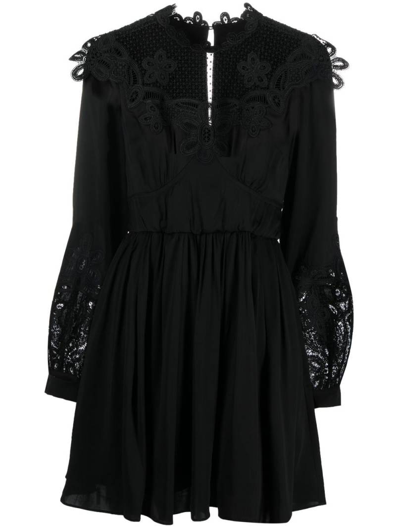 Self-Portrait guipure-lace empire-line dress - Black von Self-Portrait