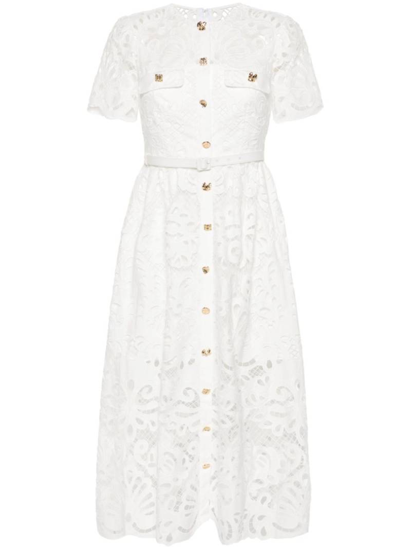 Self-Portrait guipure-lace midi dress - White von Self-Portrait