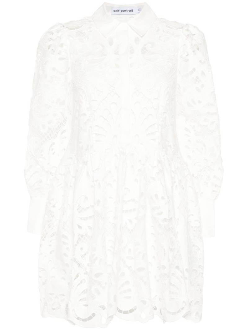 Self-Portrait guipure-lace mini dress - White von Self-Portrait