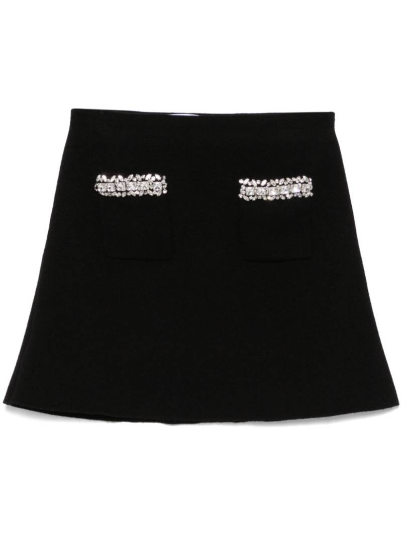 Self-Portrait knitted embellished mini skirt - Black von Self-Portrait