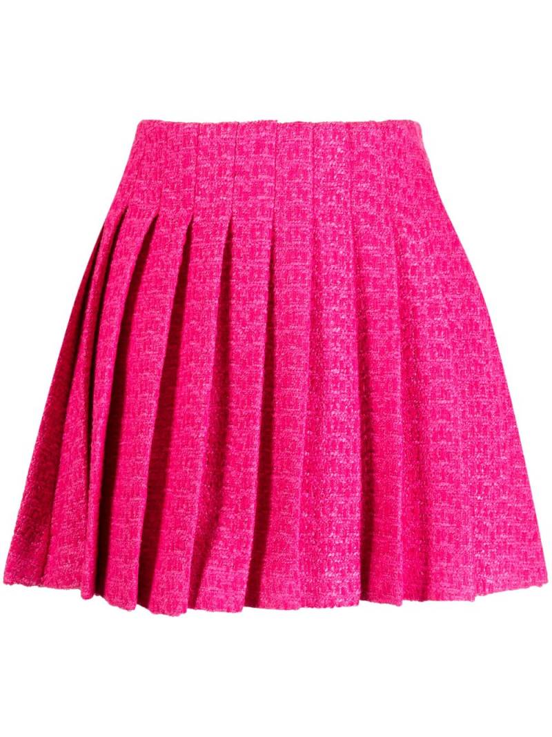 Self-Portrait bouclé-design pleated skirt - Pink von Self-Portrait