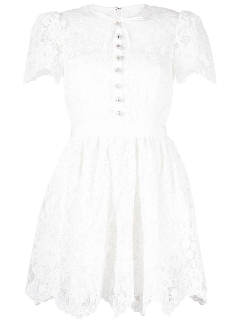 Self-Portrait crystal-embellished lace minidress - White von Self-Portrait