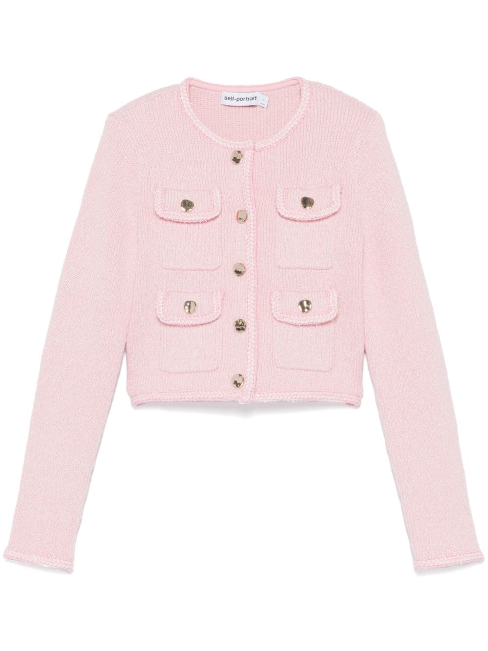 Self-Portrait mélange-effect cardigan - Pink von Self-Portrait