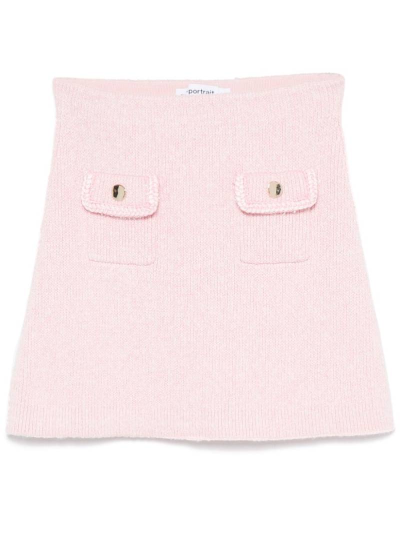 Self-Portrait mélange-effect mini skirt - Pink von Self-Portrait