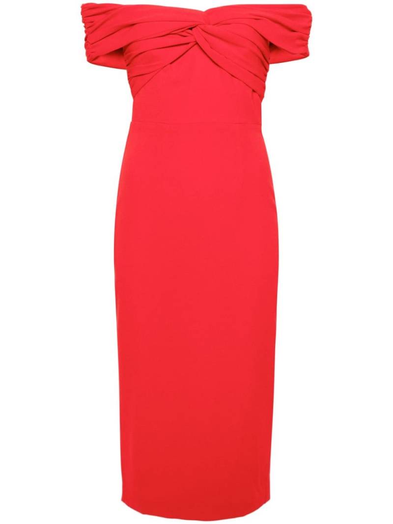 Self-Portrait off-shoulder crepe midi dress - Red von Self-Portrait