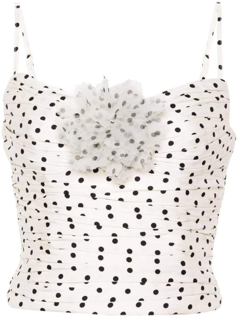 Self-Portrait polka-dot top - Neutrals von Self-Portrait