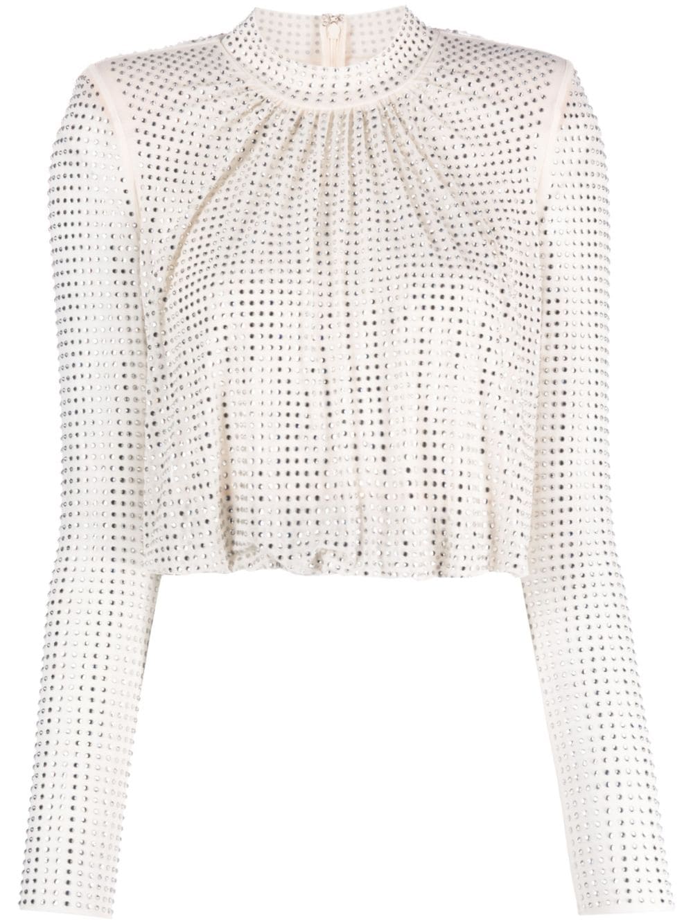 Self-Portrait rhinestone-embellished cropped top - Neutrals von Self-Portrait