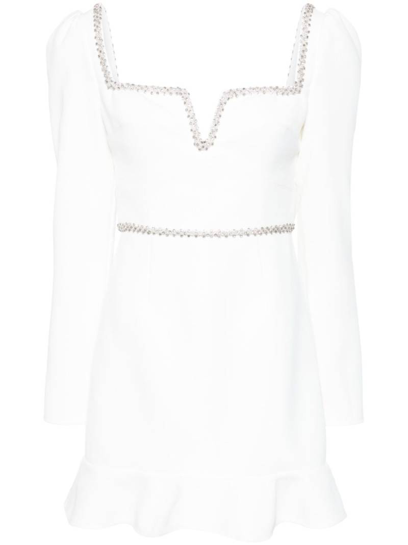 Self-Portrait rhinestone-embellished mini dress - White von Self-Portrait