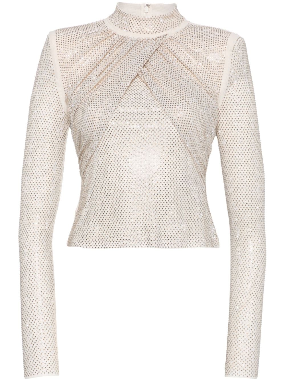 Self-Portrait rhinestone mesh top - Neutrals von Self-Portrait