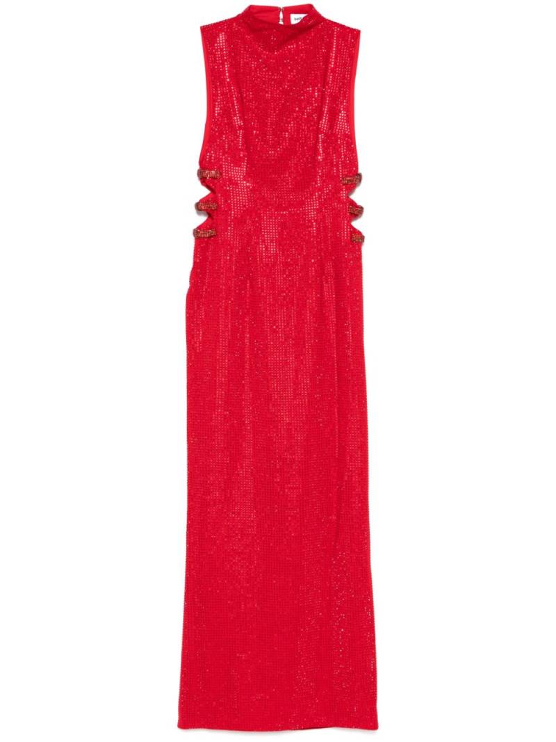 Self-Portrait rhinestoned crepe maxi dress - Red von Self-Portrait