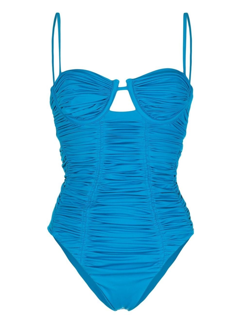 Self-Portrait ruched cut-out swimsuit - Blue von Self-Portrait