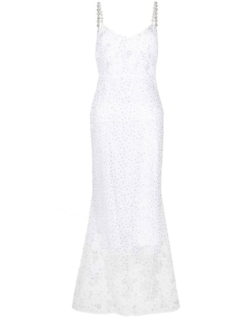 Self-Portrait sequin-embellished spaghetti-strap dress - White von Self-Portrait