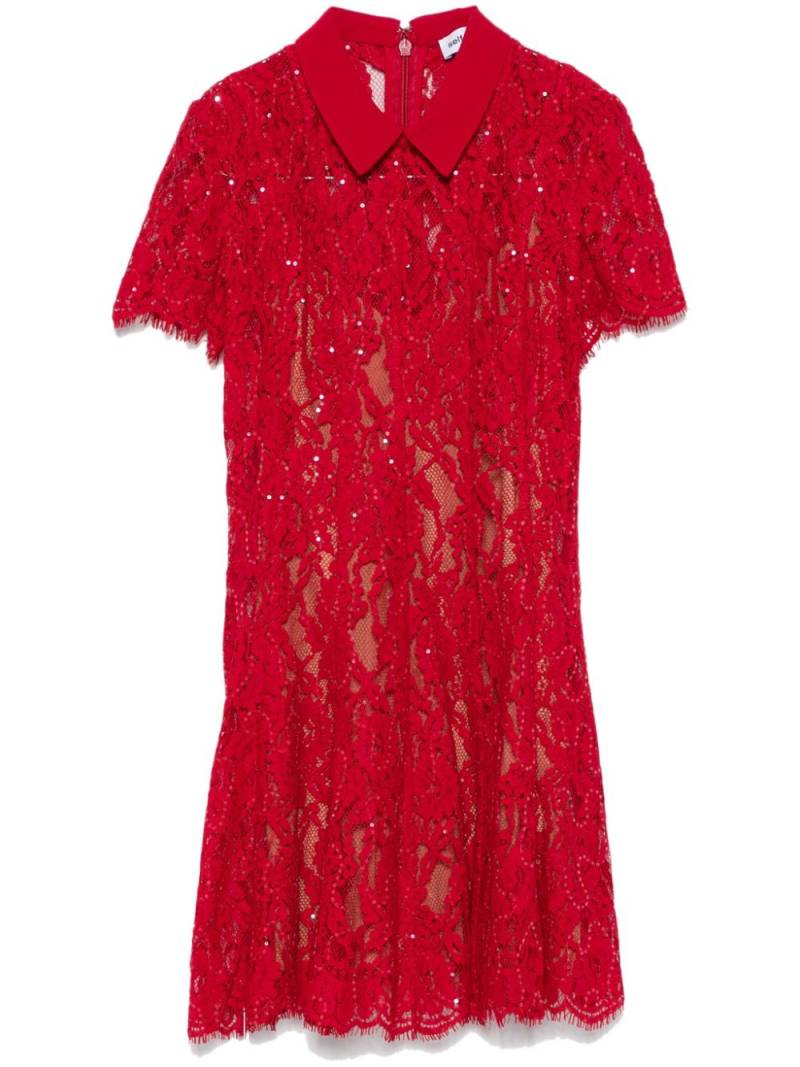 Self-Portrait sequin lace mini dress - Red von Self-Portrait