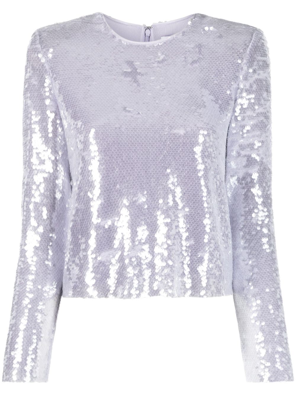 Self-Portrait sequin long-sleeve top - Purple von Self-Portrait