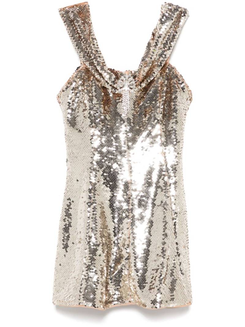 Self-Portrait sequin off-shoulder mini dress - Gold von Self-Portrait