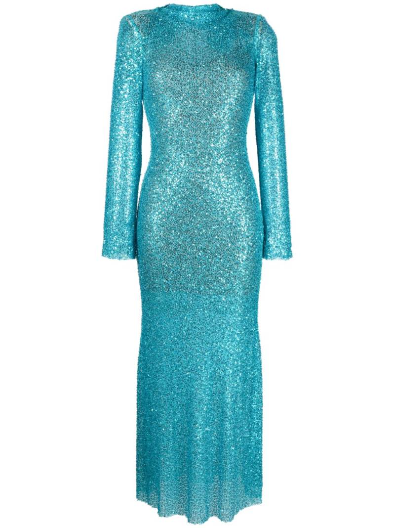 Self-Portrait sequin-embellished cut-out dress - Blue von Self-Portrait