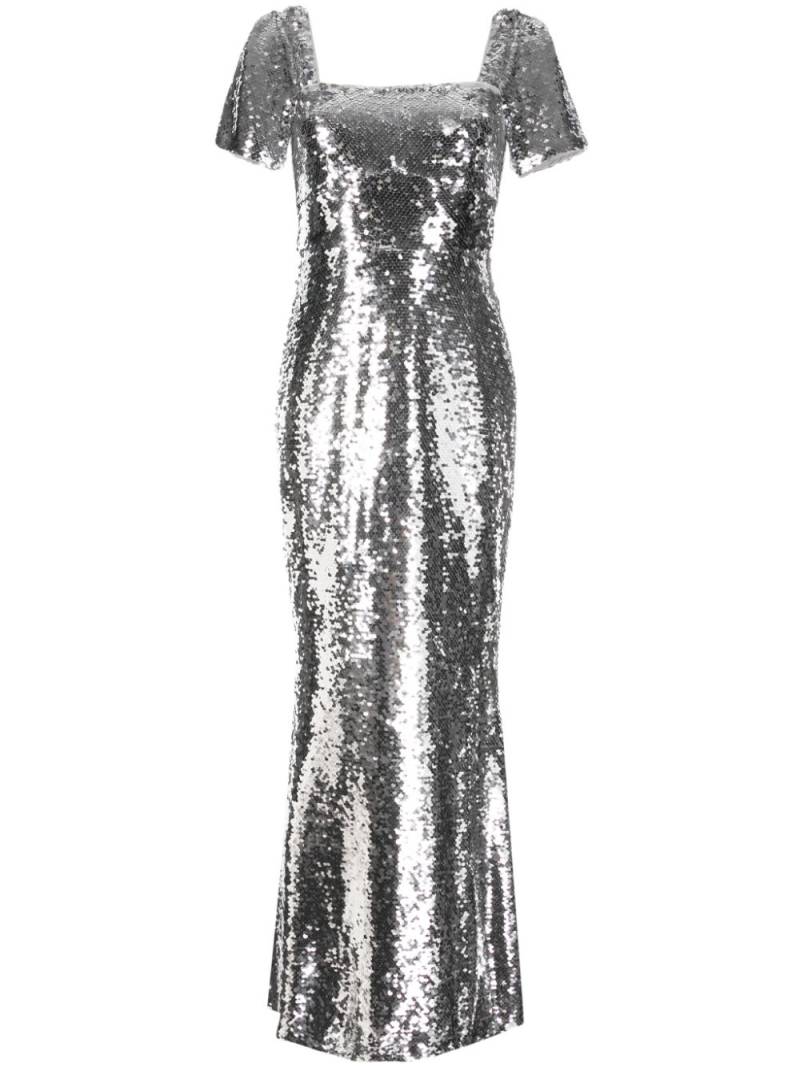 Self-Portrait sequinned maxi dress - Silver von Self-Portrait