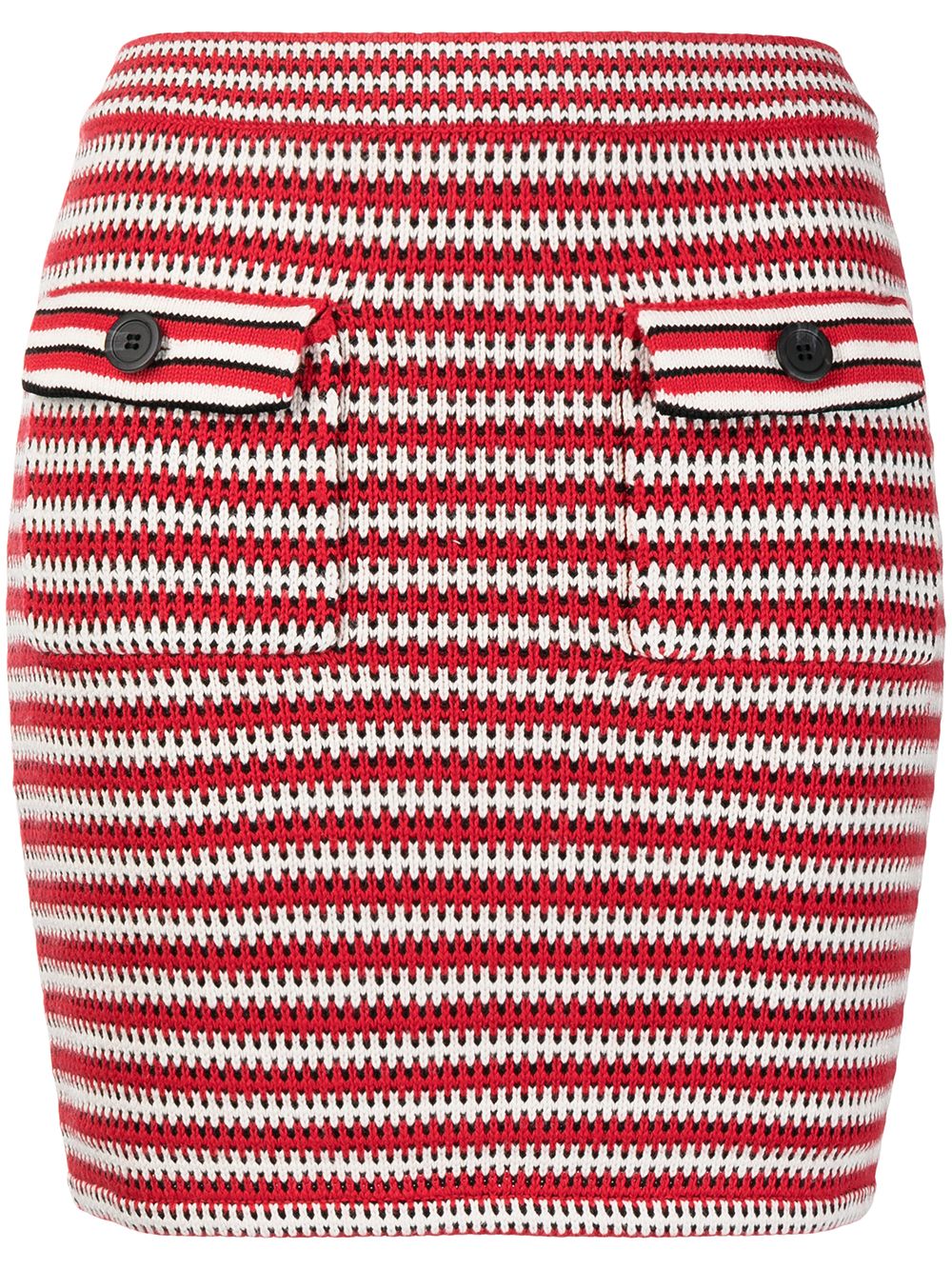 Self-Portrait striped knit skirt - Red von Self-Portrait